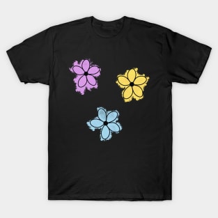 Watercolor Flower Doodle 3 Pack T-Shirt